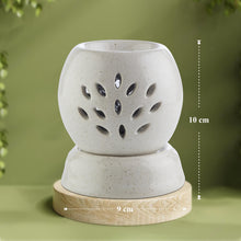 Load image into Gallery viewer, Asian Aura Handcrafted Ceramic Electric Round Shaped Aroma Diffuser| Aroma Oil Burner for Aromatherapy| Home Decor and Fragrance with Aroma Oils(English Lavender & Rosy Romance Fragrance 10ml Each)