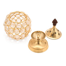Load image into Gallery viewer, Akhand Diya Diyas Decorative Brass Crystal Oil Lamp, Diwali Decoration Item - Lantern Oval Shape Diwali Gifts Home Decor Puja Lamp Tea Light Holder