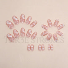 Load image into Gallery viewer, THR3E STROKES Press-On Nails,FakeNails Manicure set Salon look Nails Includes 24Nails, 1sheet gluetabs,1 Alcohol wipe,1 Manicure Stick, 1 Mini file. PN-35