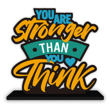 Load image into Gallery viewer, Art Vibes Artvibes Wooden Idols And Figurine You Are Stronger Than You Think Motivational Quote Table Decoration For Office Desk|Home Decor Item|Living Room|Modern Art Wood Showpiece Gift (Sp_1165)