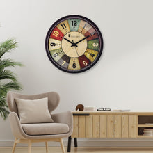 Load image into Gallery viewer, Solimo 12-inch Plastic & Glass Analog Wall Clock - Classic Roulette (Silent Movement, Black Frame)