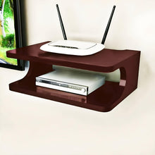 Load image into Gallery viewer, Set top Box Stand | WiFi Router Holder Wooden Wall Shelves | Setup Box Stand for Home | Wall Mount Stylish WiFi Router Holder TV Cabinet Living Room Furniture