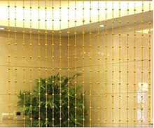 Load image into Gallery viewer, Pindia 7Ft Fancy Round Sparkling Plastic Strings Bead Hanging Curtain Golden Door Window String Beads Thread Sheer Rod Room Hanging - Golden - 7 X 3.5 FT