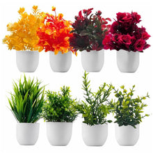 Load image into Gallery viewer, Ryme Plastic Small/Mini Fake Wild Artificial Plant with Pot/Vase for Home Office Decor Dimensions: 5 cm X 13 cm, Multi