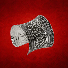 Load image into Gallery viewer, YouBella Jewellery Silver Plated Oxidised Cuff Bracelet Bangle for Women and Girls (Style 1)