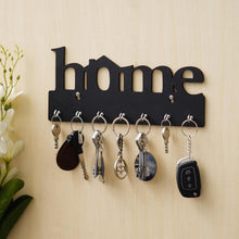 Load image into Gallery viewer, Webelkart Premium Home Keys Wooden Key Holder (29 cm x 13.5 cm x 0.4 cm, Wood) 7 Hook - Decorative Items for Home Decor (Black)