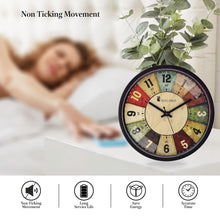 Load image into Gallery viewer, Solimo 12-inch Plastic & Glass Analog Wall Clock - Classic Roulette (Silent Movement, Black Frame)