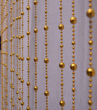 Load image into Gallery viewer, Pindia 7Ft Fancy Round Sparkling Plastic Strings Bead Hanging Curtain Golden Door Window String Beads Thread Sheer Rod Room Hanging - Golden - 7 X 3.5 FT