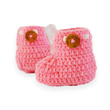 Load image into Gallery viewer, Baby-Boys Handmade Crochet Baby Shoes Baby Booties Knitted Booties (Pink, 0-6 Month)