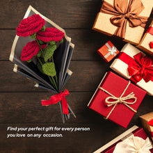 Load image into Gallery viewer, Handmade Crochet Red Roses Bouquet, Artificial Forever Flowers, Gift for Anniversary, Birthday, Valentine's Day