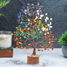 Load image into Gallery viewer, Chakra Tree, Crystal Tree for Positive Energy - Crystals & Healing Stones - Feng Shui Seven Chakra Tree of Life Decor - Home Decorations for Living Room, 7 Chakra Tree, 200 Beads, 8-10"