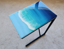 Load image into Gallery viewer, Resin Table , Resin Art Table, Epoxy table, Epoxy table with Wood Work, Resin Coffee Table , Customized Resin Tables, Customized River Table, Customized Epoxy Table, Epoxy Sea Art, Natural Ocean Wave Resin Side Table, Resin Sofa Table, , Beach Theme Table