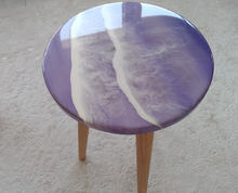 Load image into Gallery viewer, Resin Table , Resin Art Table, Epoxy table, Epoxy table with Wood Work, Resin Coffee Table , Customized Resin Tables, Customized River Table, Customized Epoxy Table, Epoxy Sea Art, Natural Ocean Wave Resin Side Table, Resin Sofa Table, , Beach Theme Table