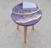 Load image into Gallery viewer, Resin Table , Resin Art Table, Epoxy table, Epoxy table with Wood Work, Resin Coffee Table , Customized Resin Tables, Customized River Table, Customized Epoxy Table, Epoxy Sea Art, Natural Ocean Wave Resin Side Table, Resin Sofa Table, , Beach Theme Table
