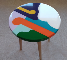 Load image into Gallery viewer, Resin Table , Resin Art Table, Epoxy table, Epoxy table with Wood Work, Resin Coffee Table , Customized Resin Tables, Customized River Table, Customized Epoxy Table, Epoxy Sea Art, Natural Ocean Wave Resin Side Table, Resin Sofa Table, , Beach Theme Table