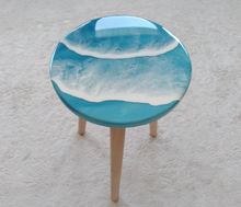 Load image into Gallery viewer, Resin Table , Resin Art Table, Epoxy table, Epoxy table with Wood Work, Resin Coffee Table , Customized Resin Tables, Customized River Table, Customized Epoxy Table, Epoxy Sea Art, Natural Ocean Wave Resin Side Table, Resin Sofa Table, , Beach Theme Table