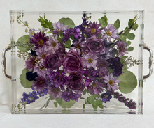 Load image into Gallery viewer, Resin Flower Preserved Big Premium Tray, Large Rectangle Resin Flower Tray, Wedding Floral Preservation | Flower Preservation | Bridal Bouquet Preservation | Resin Floral Tray | Bridal Gift | Wedding Gift for Bride
