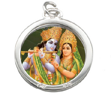 Load image into Gallery viewer, Locket With Photo, Locket With Laxmi Ji Photo, Locket with Radhe Photo, Locket with Shiva Photo, Locket With Premanand Maharaj Photo, Locket with God Goddess Photo, Locket With Radha Name, Custom Silver or Golden Locket