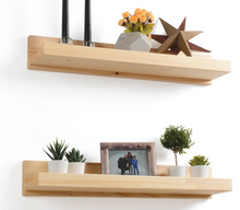 Load image into Gallery viewer, Modern Floating Picture Ledge Shelf | Wooden Photo Ledge Floating Shelf | Nursery Photo Shelf Bookshelf