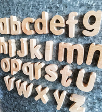 Load image into Gallery viewer, Wooden Alphabets, Wooden Letters, Montessori Alphabets for teaching and School, Hard wood wooden letters, Lowercase Letters - Set of 26 Lower Case Alphabets