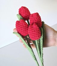 Load image into Gallery viewer, Handmade Crochet Tulip- Pack of 1 - (Select your Color), woolen Tulip for gift