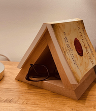 Load image into Gallery viewer, Handmade Solid Wood Book Stand with Bookmark, Minimalist Design