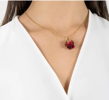 Load image into Gallery viewer, Real Rose Bud Necklace, Resin Dried Flower Rose Necklace, Rose Flower Necklace, Real Rose Pendant, Romantic Valentines Day Gift for Her
