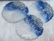 Load image into Gallery viewer, Resin Coasters , Handmade Resin Coasters, River Coasters, Flower Coasters, Resin Tea Coasters, Flower Preserved Coasters - Set of 2 Coasters
