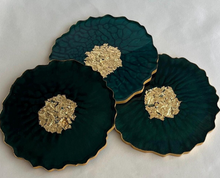 Load image into Gallery viewer, Resin Coasters , Handmade Resin Coasters, River Coasters, Flower Coasters, Resin Tea Coasters, Flower Preserved Coasters - Set of 2 Coasters