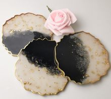 Load image into Gallery viewer, Resin Coasters , Handmade Resin Coasters, River Coasters, Flower Coasters, Resin Tea Coasters, Flower Preserved Coasters - Set of 2 Coasters