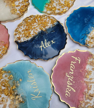 Load image into Gallery viewer, Resin Coasters , Handmade Resin Coasters, River Coasters, Flower Coasters, Resin Tea Coasters, Flower Preserved Coasters - Set of 2 Coasters