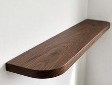 Load image into Gallery viewer, Wooden Floating Shelves with Rounded Corners, Natural Wood ,Living Room Decor, Bracketless Shelving, Wooden Bookshelf
