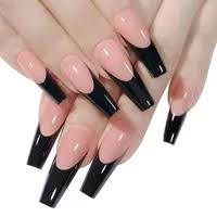 Black and Nude Dual art Premium Qwality Readymade/Ready to wear Soak off Gel Nail Art Artificial/Fake Press On Nails for Girls and Women