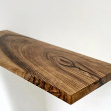 Load image into Gallery viewer, Walnut Floating Shelves, Custom Wood Shelves, Rustic Shelves, Bathroom Shelves with Bracket, Long Book Shelves,Kitchen Shelves
