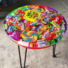 Load image into Gallery viewer, Resin candy Table , Unique Gift for Kids, Customization Available, Table with Chocolates Inside, Unique Home Decor