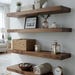Load image into Gallery viewer, Solid Wood Wall Shelves, Floating Shelves, Storage Shelf, Modern Minimalist Wood Shelving, Living Room Decor - Set of 4