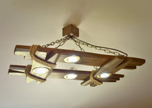 Load image into Gallery viewer, Wooden Chandelier is Made of Natural Wood, Ceiling Light, Ceiling Fixtures, Wooden Lamp, Lighting Fixture, Rustic Ceiling Light, Wooden Lamp