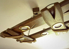 Load image into Gallery viewer, Wooden Chandelier is Made of Natural Wood, Ceiling Light, Ceiling Fixtures, Wooden Lamp, Lighting Fixture, Rustic Ceiling Light, Wooden Lamp