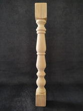 Load image into Gallery viewer, Handmade Wooden Farmhouse Table Leg, Rustic Furniture Leg, Wood Bed Feet, Sofa Leg Wood, Coffee Table Leg, Wooden Leg, Wood Turned Feet, Hand Carved Leg