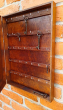 Load image into Gallery viewer, Natural Wooden Extra Large Lockable Hanging Key Box, Key and Lock, Hanging Key Organizer, 35 Key Hooks, Handcrafted Wall Cabinet, Key safe