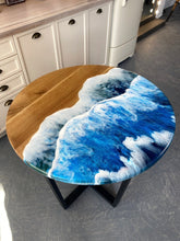 Load image into Gallery viewer, Custom Round Epoxy Table, Coastal Coffee Table, Large Dining Table, Round Kitchen Table, Small Side Table, Beach Style Furniture, New Home