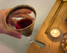 Load image into Gallery viewer, Solid Teakwood Handmade Tub Tray, Wood Bath Tub Tray , Bath Tray Caddy with Wine Glass Holder, Bathtub Caddy, Washroom Essentials