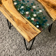 Load image into Gallery viewer, Marble Design Wood and Resin Table