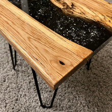 Load image into Gallery viewer, Abstract Black Design Resin and Wood Table , Center Table for home and office