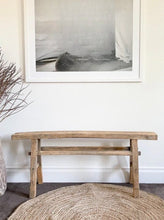 Load image into Gallery viewer, Rustic Wooden Bench , Narrow Side Table, Bedside Table, Narrow Wooden Hallway, Foyer, Entryway Bench with Storage, Handmade Wooden Rustic Bench