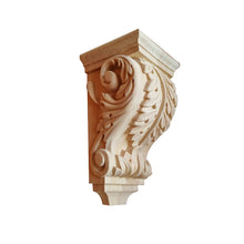 Load image into Gallery viewer, Wooden Home Decor, Wood Carved Acanthus Corbels - 6 inch - Pack of 2