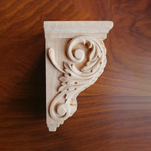 Load image into Gallery viewer, Wooden Home Decor, Wood Carved Acanthus Corbels - 6 inch - Pack of 2