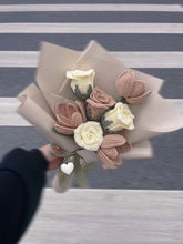 Load image into Gallery viewer, Handmade Crochet Flower Bouquet: Roses & Tulips