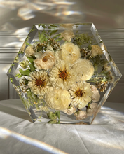 Load image into Gallery viewer, Floral Preservation |Garland Floral Preservation | Wedding Invitation Card Floral Preservation | Wedding Floral Preservation | Resin Floral Preservation | Bridal Bouquet Preservation | Resin Floral Block | Custom Bouquet Preservation