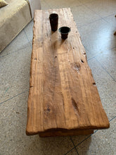 Load image into Gallery viewer, Handmade Wooden Rustic Low Coffee Table , Low Dining and Coffee Table , Live Edge Table, Live Edge Furniture, Vintage Farmhouse Furniture, Old Wood